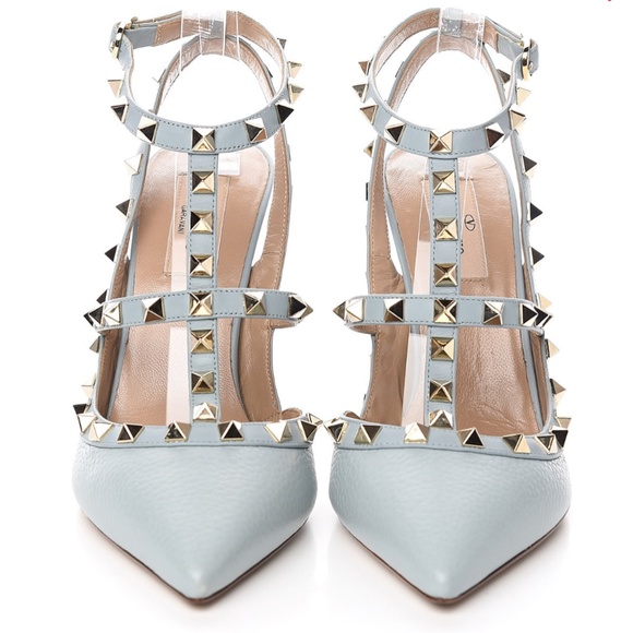 NWOT Valentino Garavani Rock Studs Pumps- Sky Blue- **RARE FIND/Limited Ed.** - Picture 4 of 8